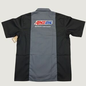 Dickies Mens 3XL Amsoil Work Shirt Black Grey Two Tone Short Sleeve WS513BKCH